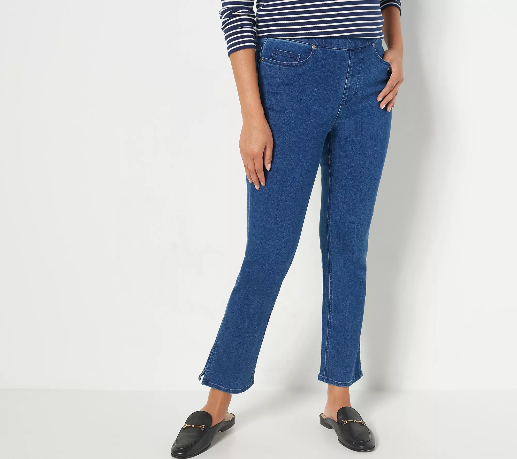 "As Is" Isaac Mizrahi Live! Petite True Denim Straight Ankle Jeans