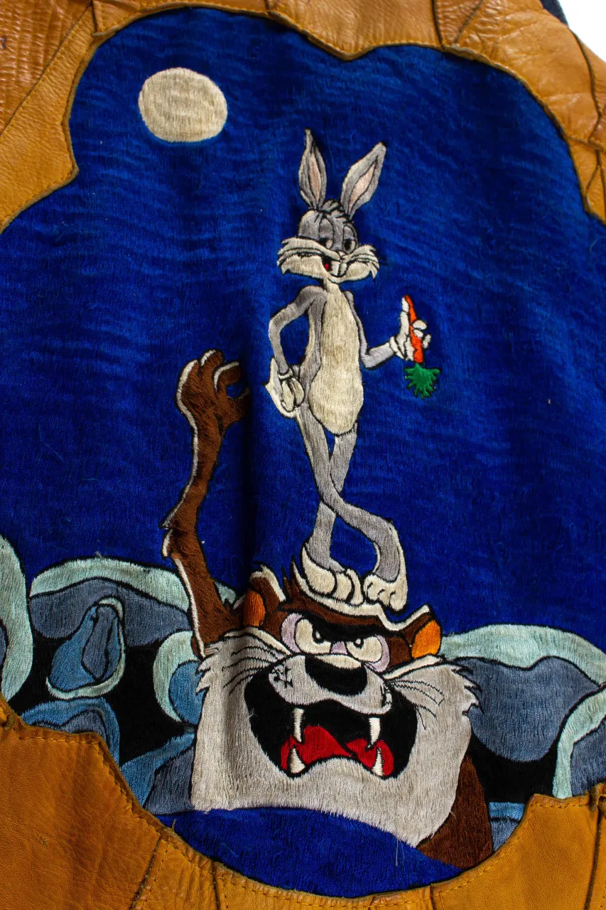 70s Antonio Guiseppe Looney Tunes Jacket w/ Taz and Bugs Bunny Embroidery