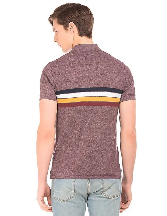 Aeropostale Striped Heathered Polo Shirt