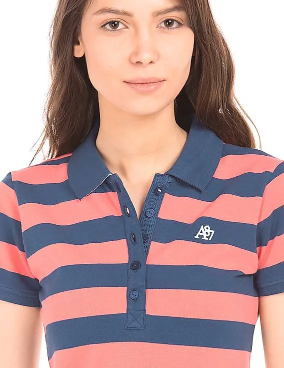 Aeropostale Striped Pique Polo Shirt