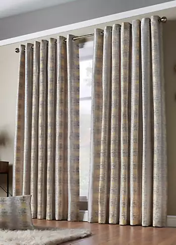 Alan Symonds Reflections Jacquard Lined Pair of Eyelet Curtains | Kaleidoscope