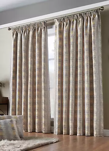 Alan Symonds Reflections Jacquard Lined Pair of Pencil Pleat Curtains | Kaleidoscope