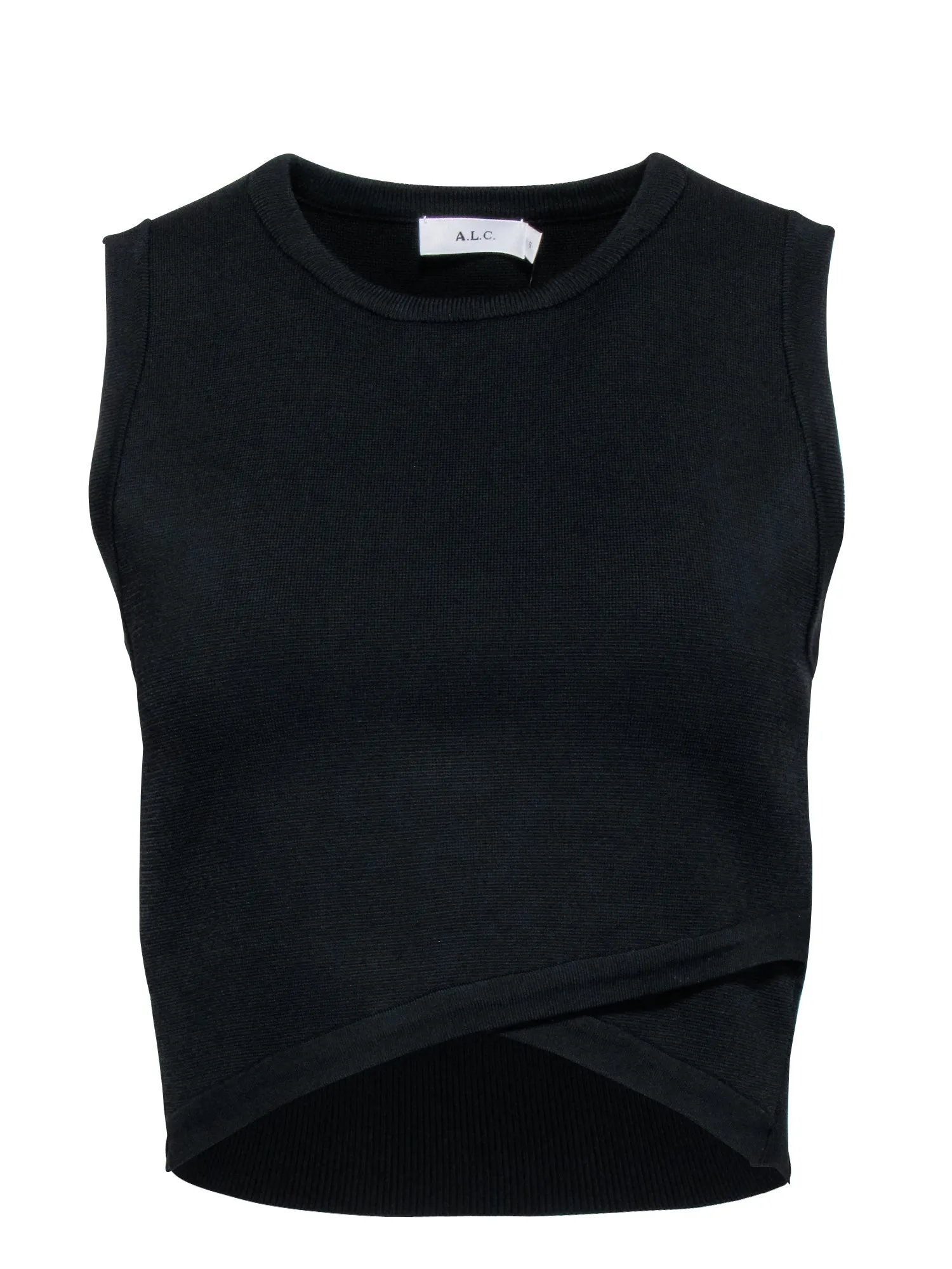 A.L.C. - Black Sleeveless Knit Crop Top Sz S