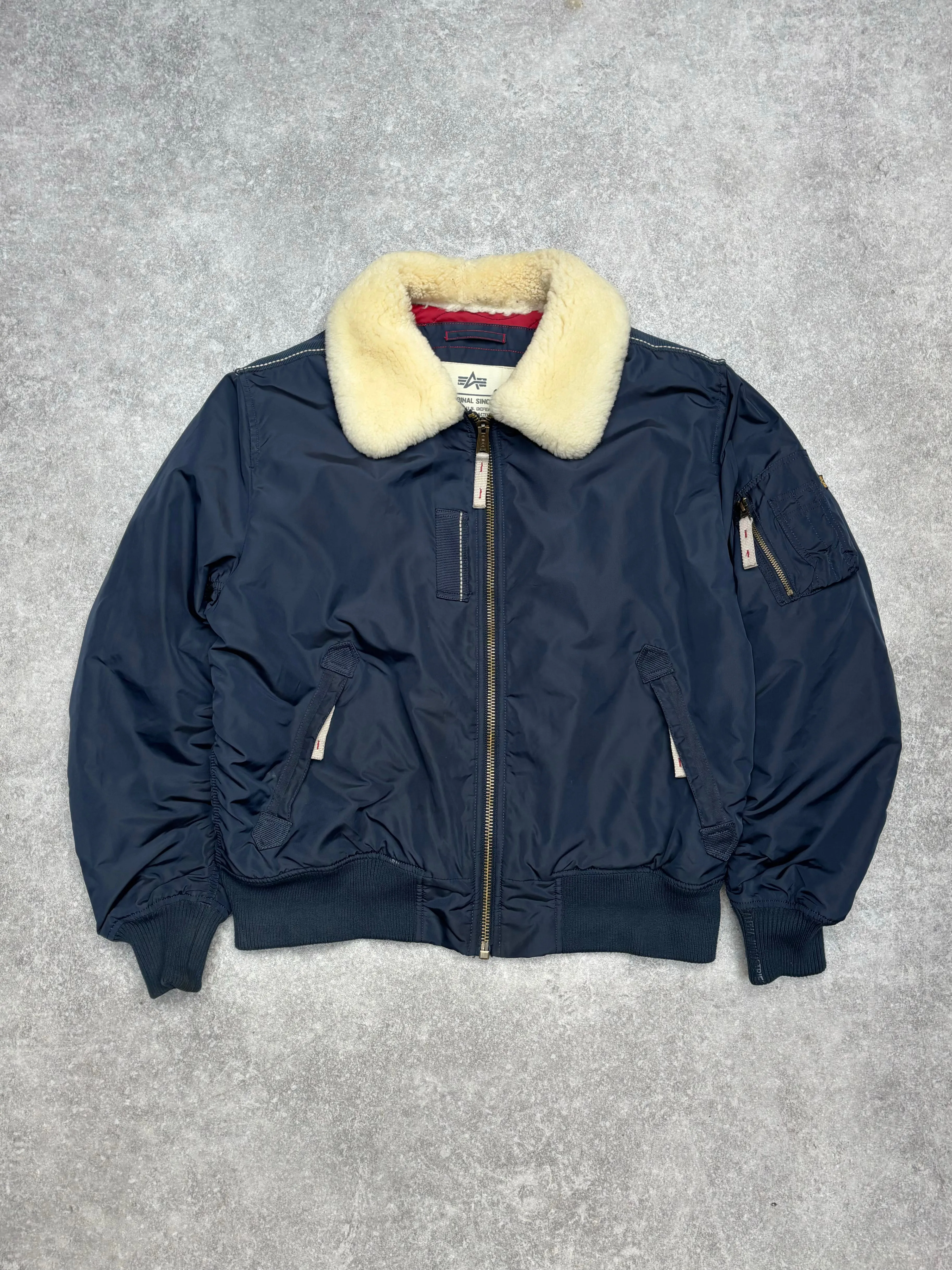 Alpha Industries Faux Shearling Collar Bomber Jacket