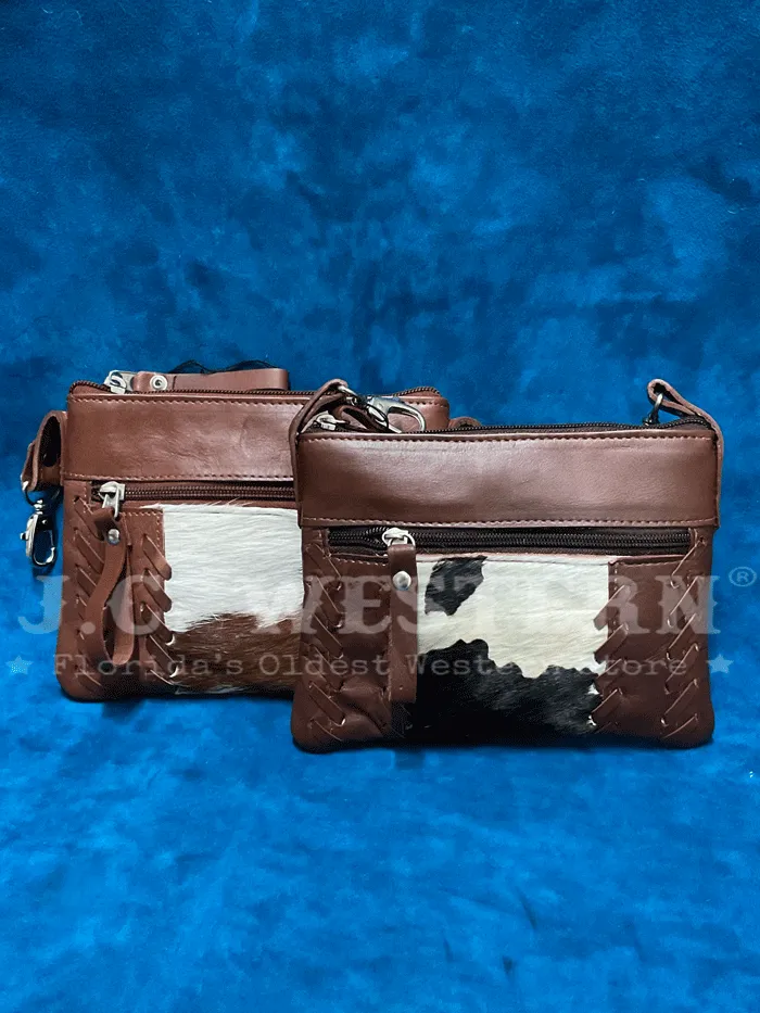 American West 4385884 Ladies Cowtown Trail Rider Crossbody Hip Bag Brown