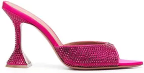 Amina Muaddi Lupita 100mm crystal-embellished mules Pink