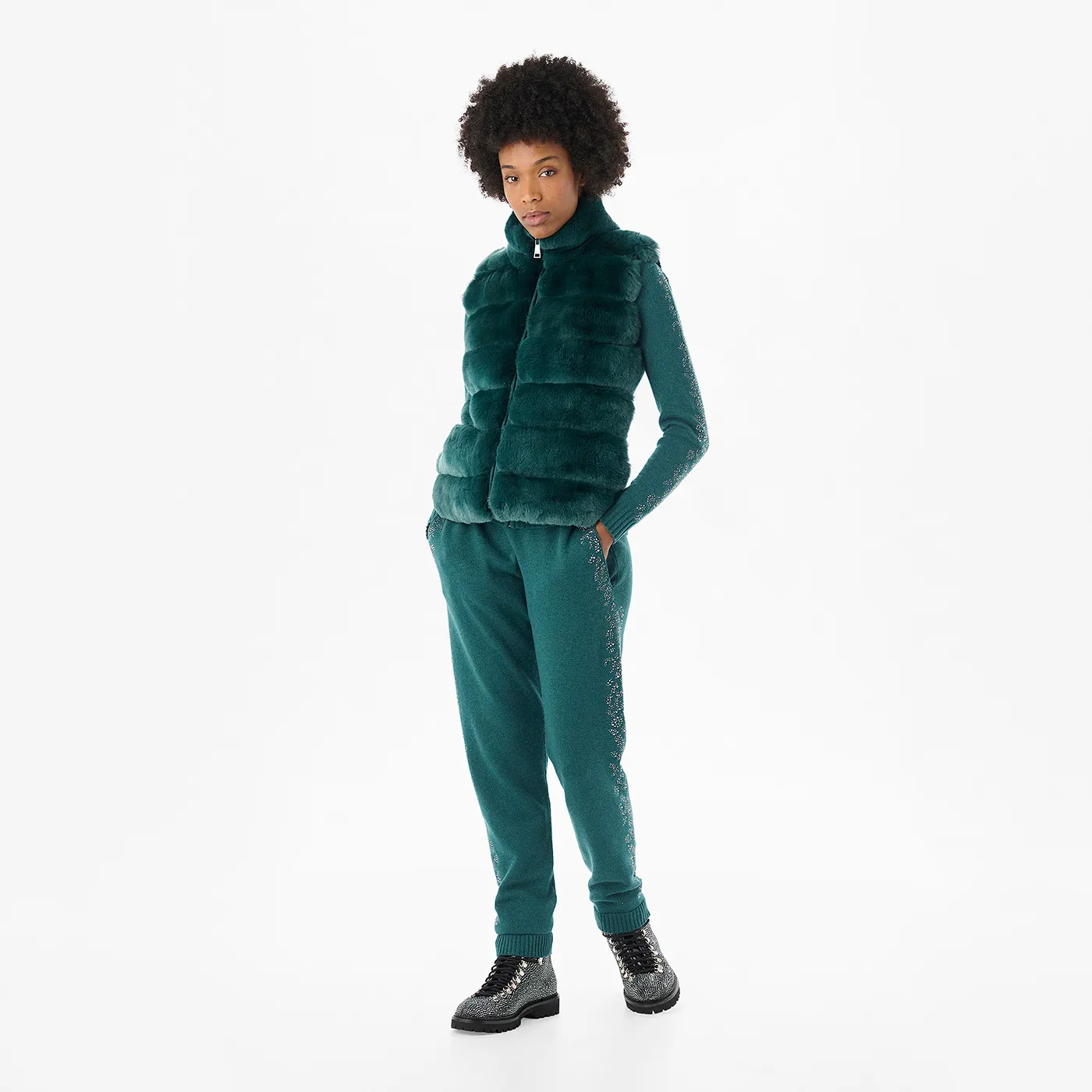 Anna Chinchilla Cashmere Emerald Vest