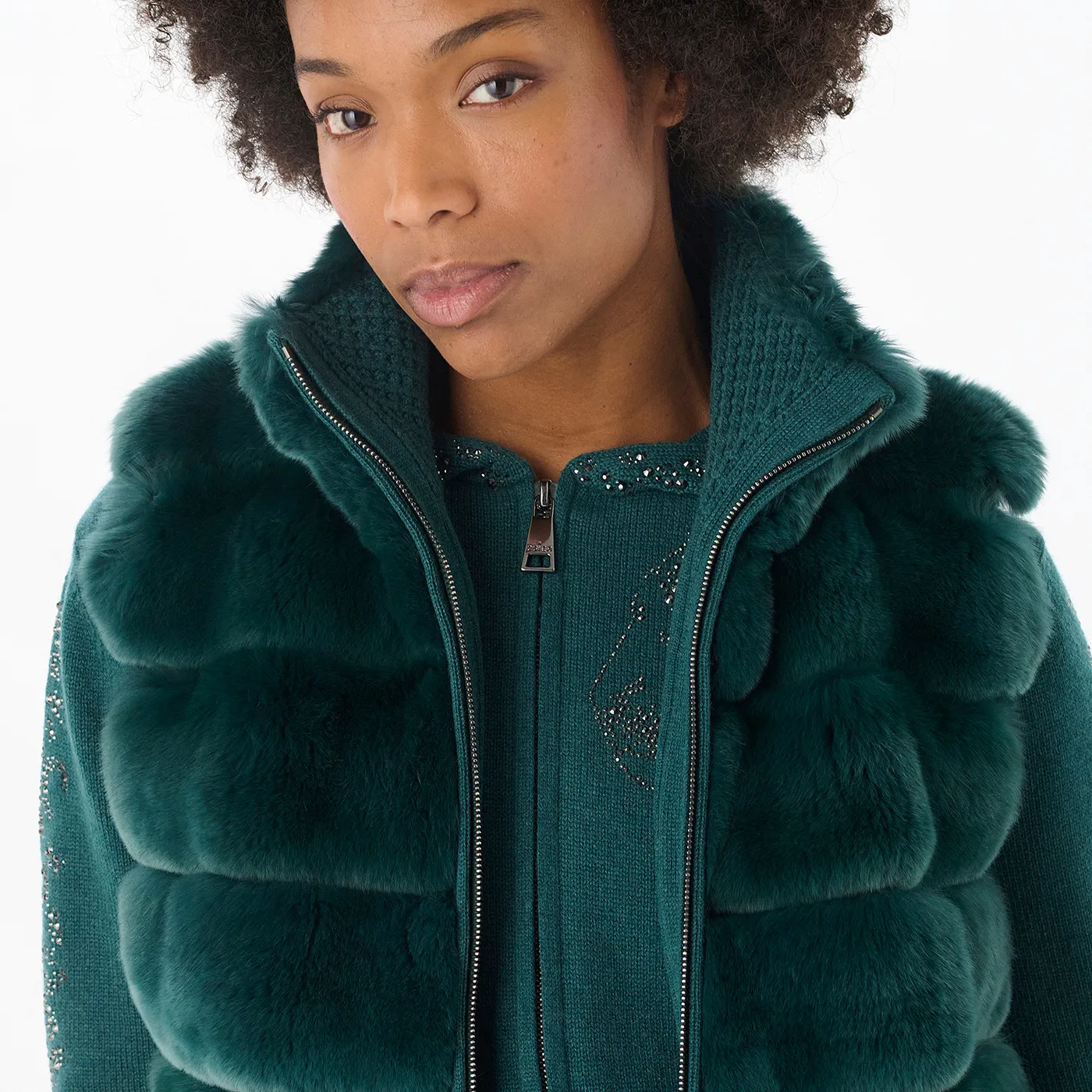 Anna Chinchilla Cashmere Emerald Vest