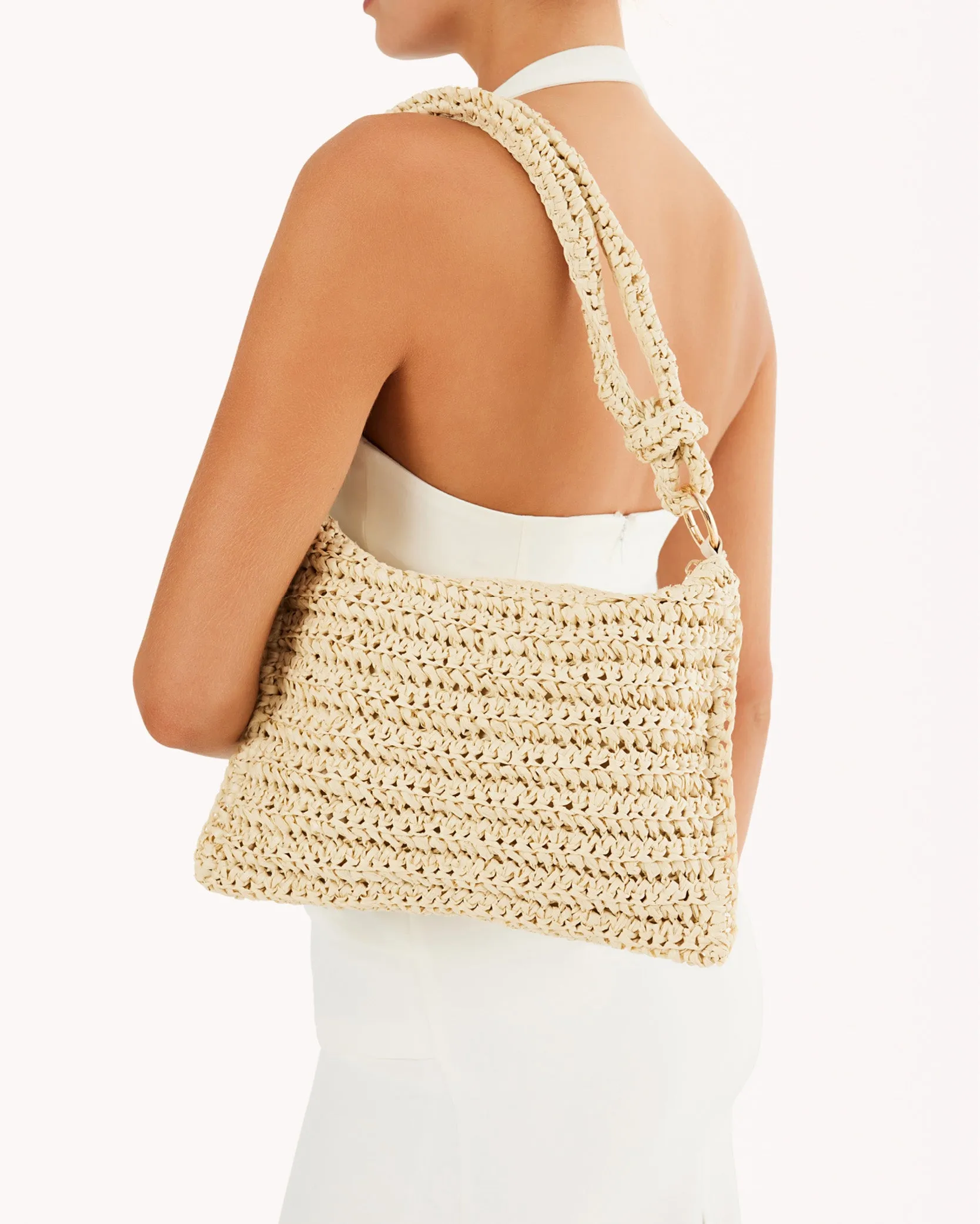 AQUILA SHOULDER BAG - NATURAL RAFFIA