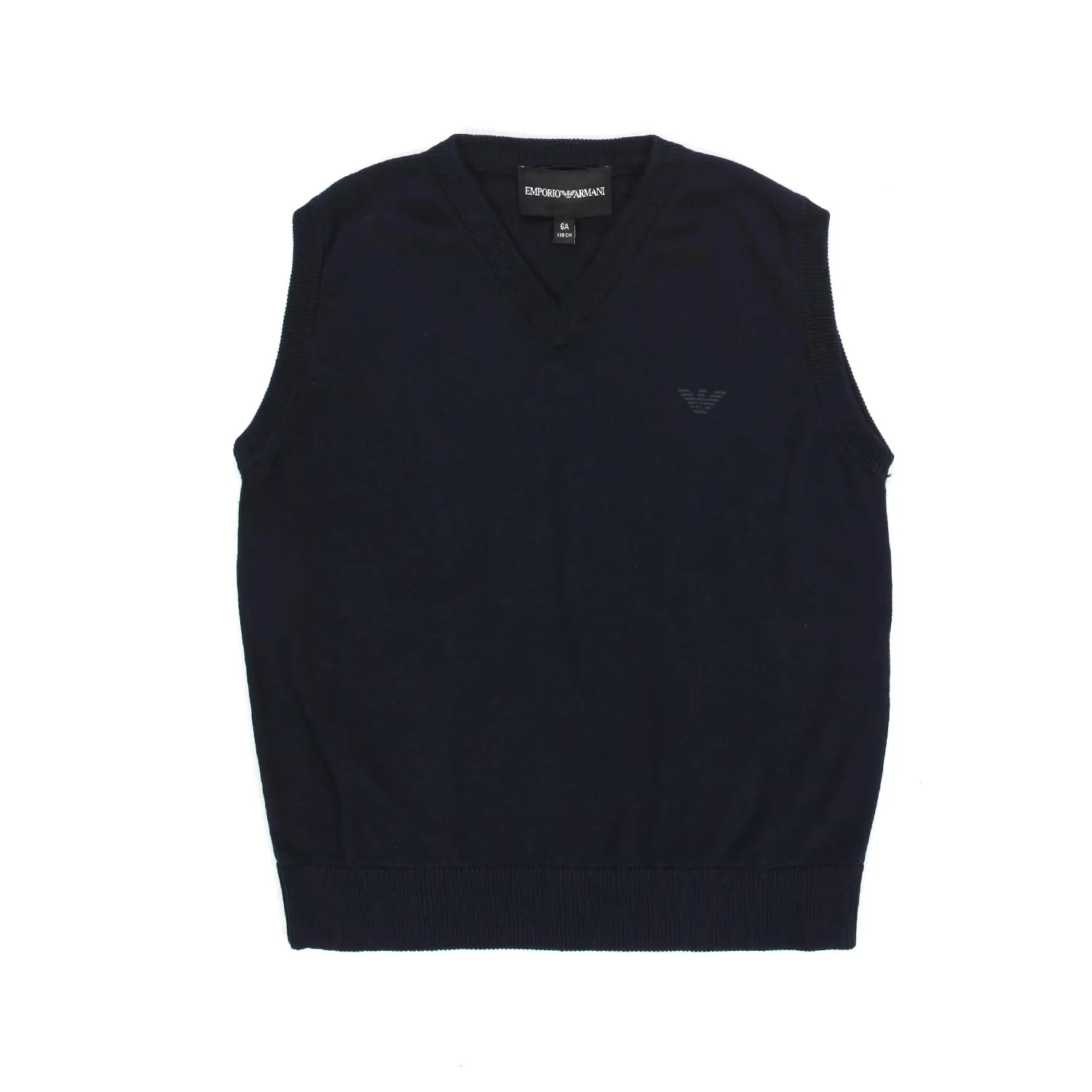 Armani Junior Navy Blue V-Neck Vest For Children