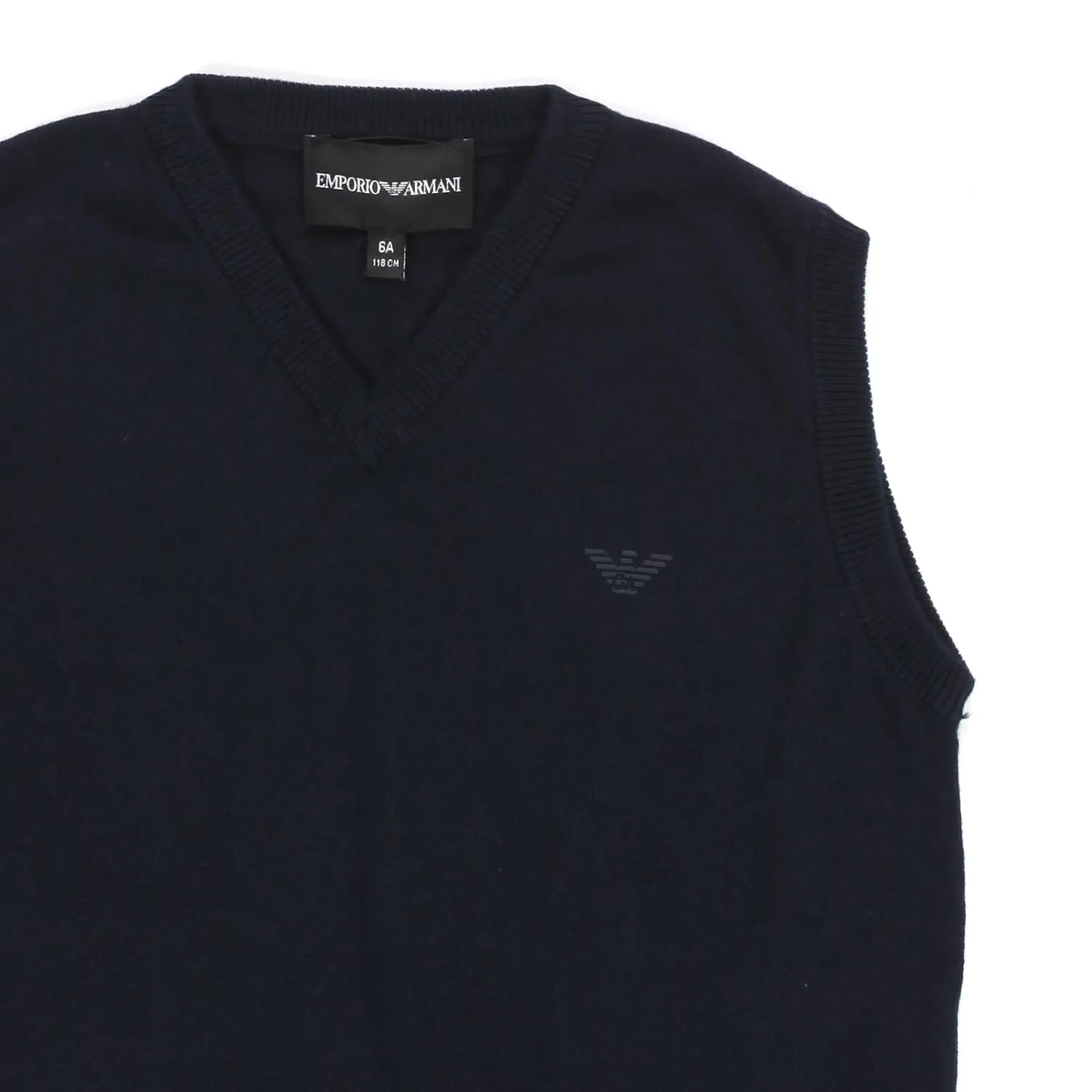 Armani Junior Navy Blue V-Neck Vest For Children