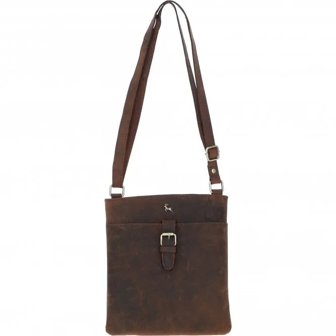 Ashwood Bronco Flap Over Crossbody Bag Mud/brown: ELA 2770