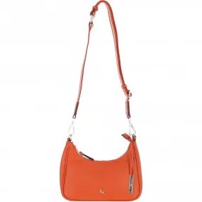 Ashwood Real Leather Crossbody Bag with Webbing Strap Mandarin: 64296