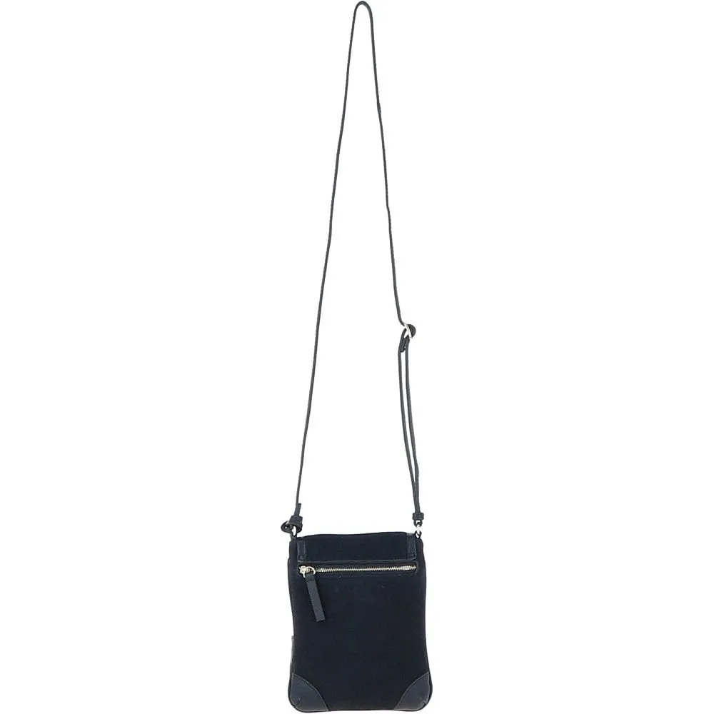 Ashwood Suede & Leather Small Crossbody Bag Navy: S-11