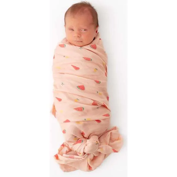 Bamboo Little Swaddle Blanket, Watermelon