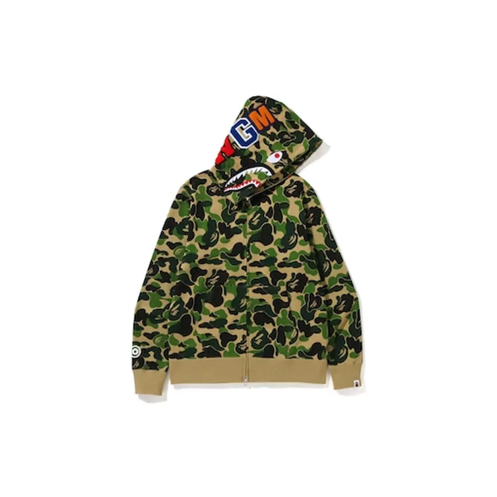 BAPE Big ABC Camo Shark Full Zip Hoodie Green