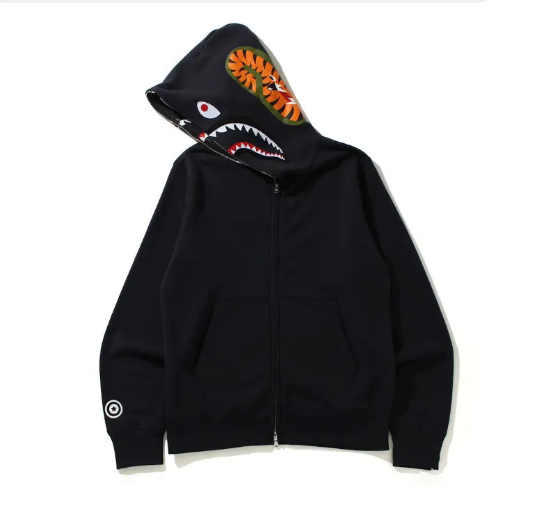 BAPE Double Side Shark Full Zip Hoodie Black