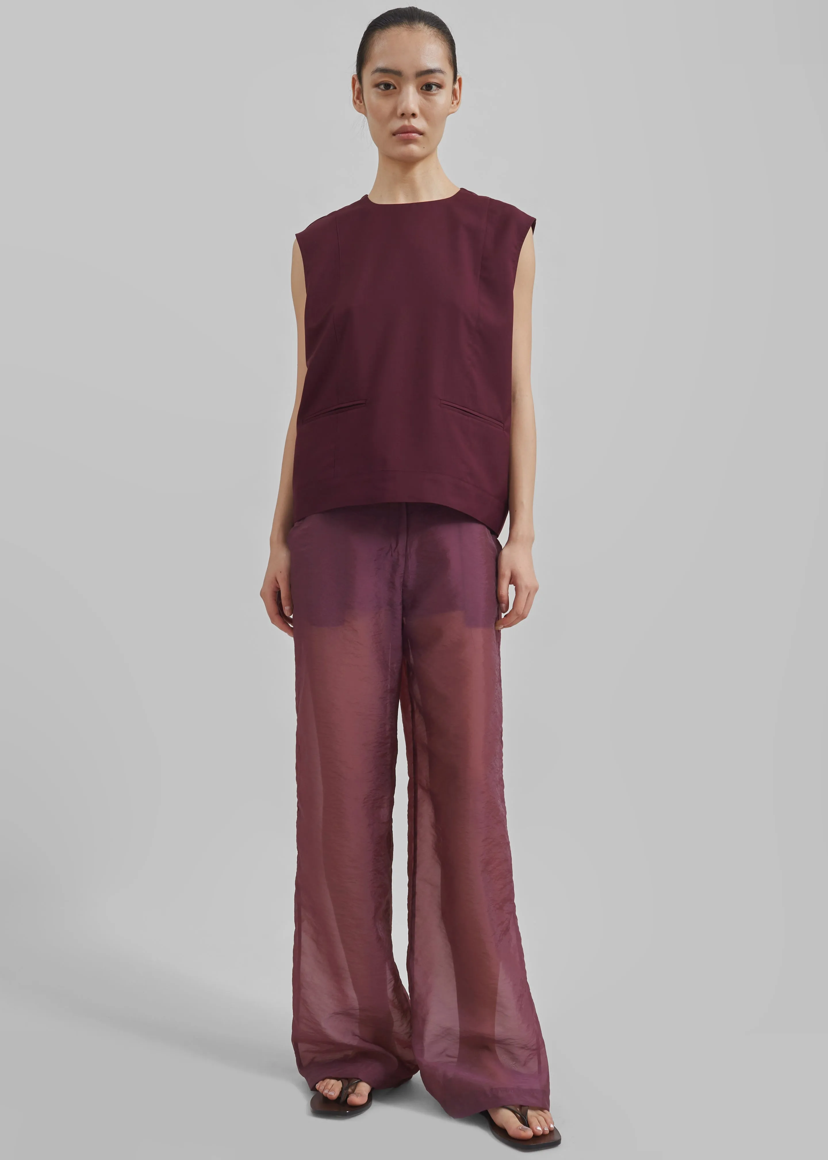 Beaune Sleeveless Top - Burgundy