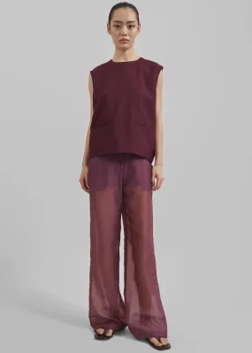 Beaune Sleeveless Top - Burgundy