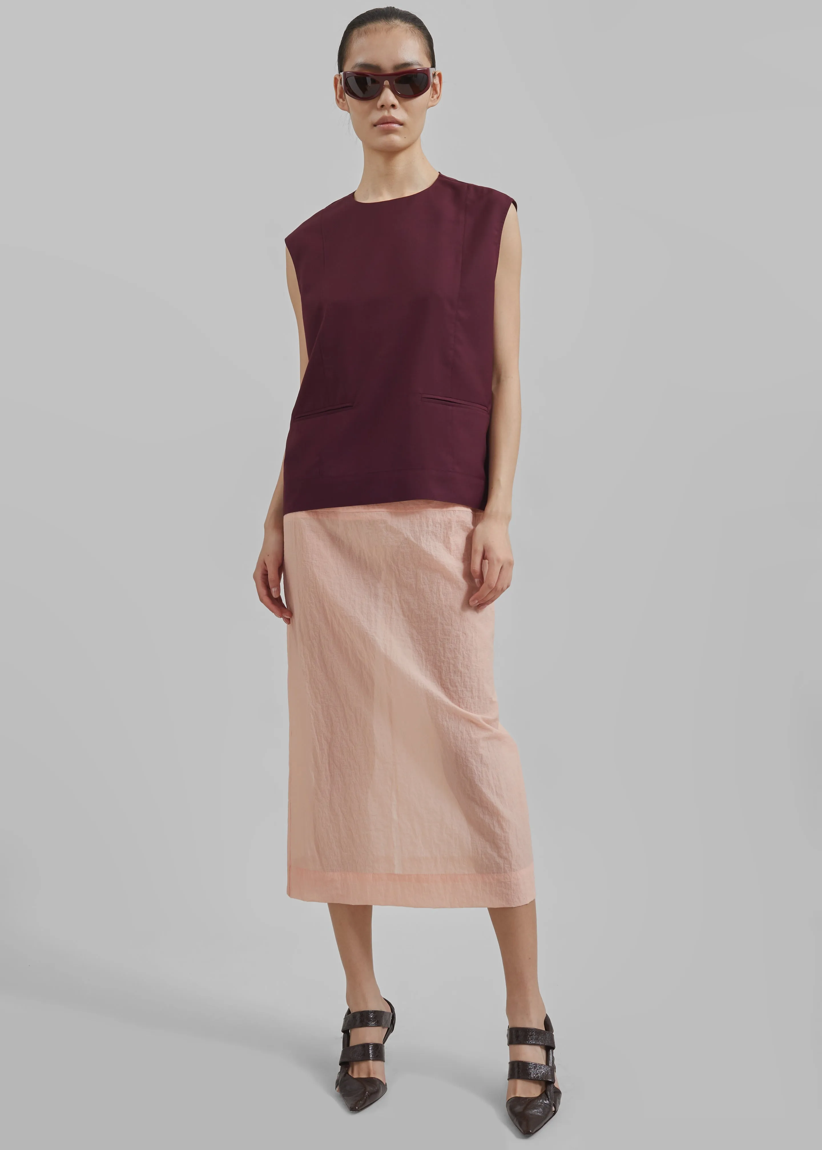 Beaune Sleeveless Top - Burgundy