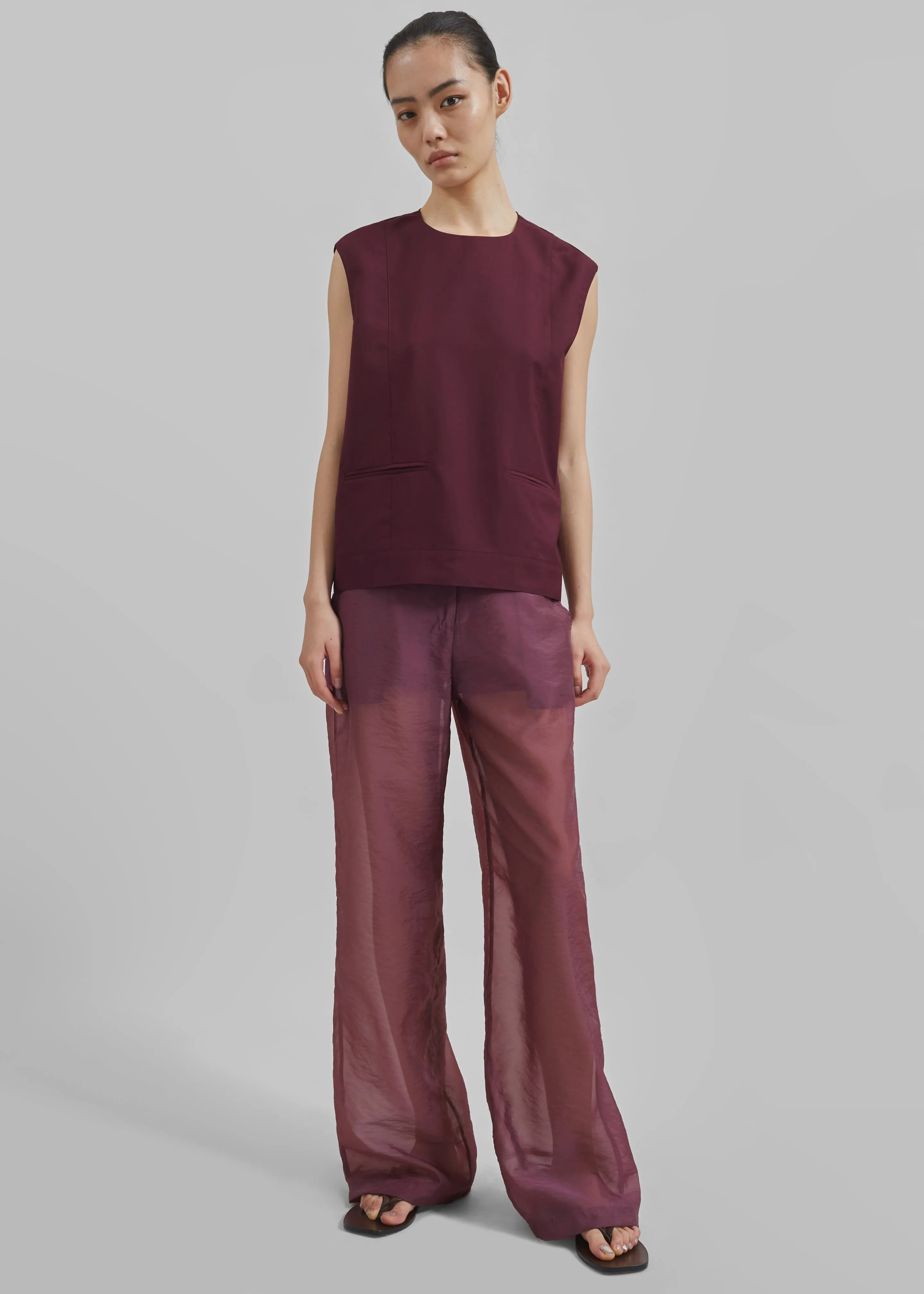 Beaune Sleeveless Top - Burgundy