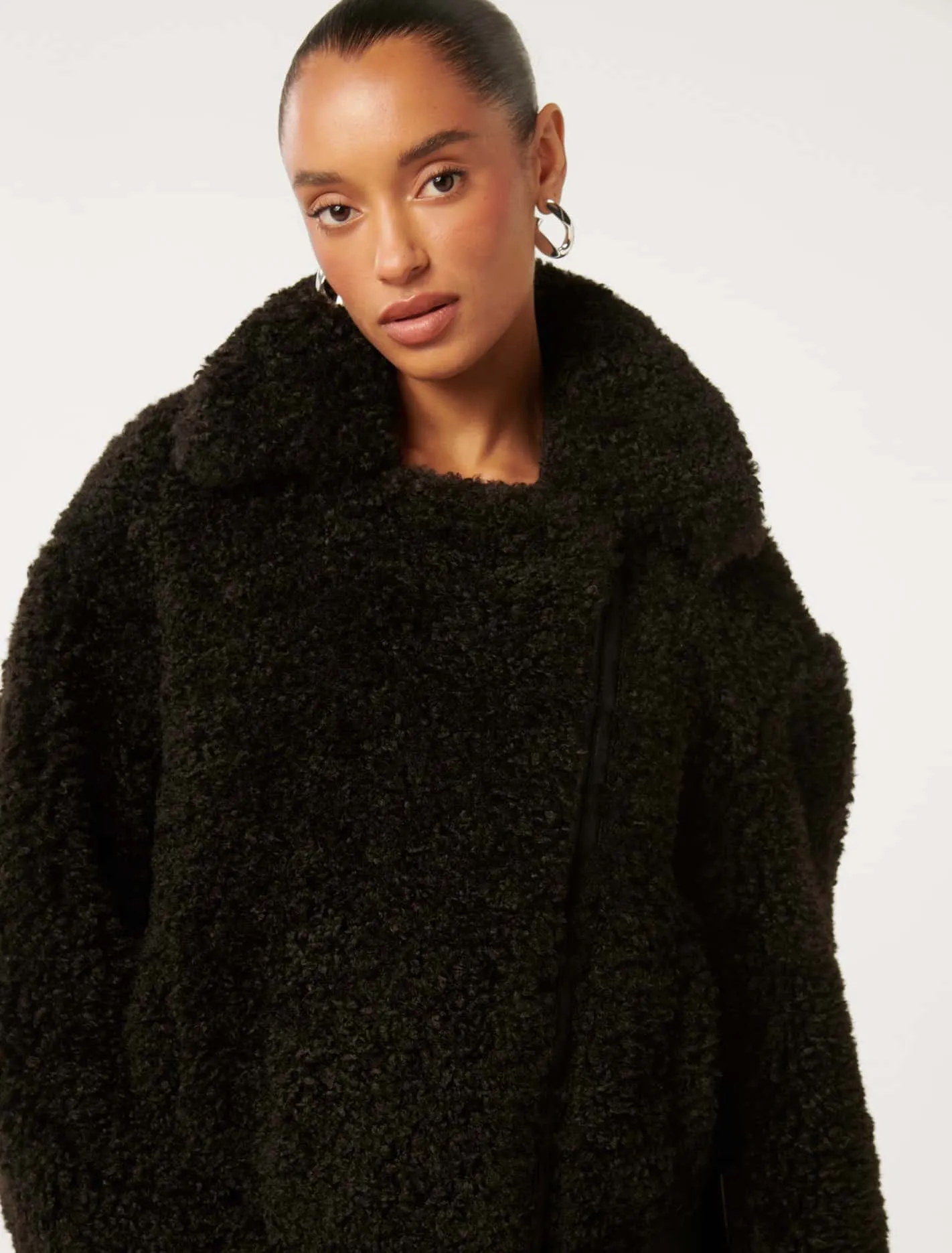 Belle Petite Faux-Fur Aviator Jacket