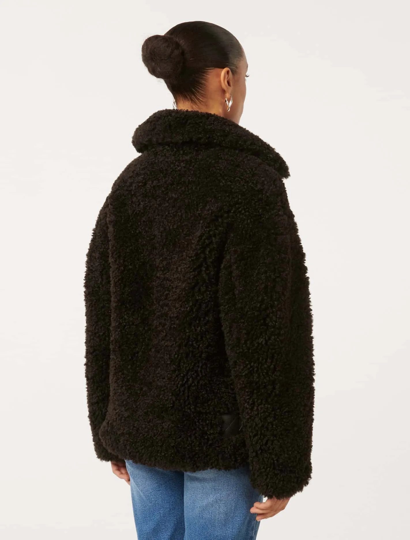 Belle Petite Faux-Fur Aviator Jacket