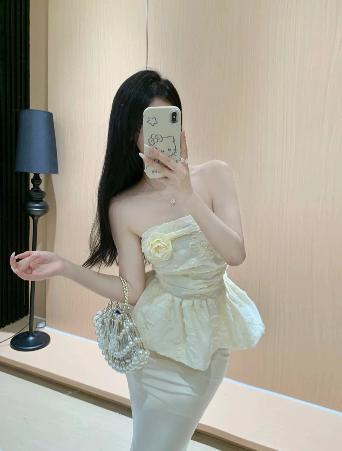 Beloved Daughter of Gold Hot Girl Sleeveless Tube Top Design Sensational Lace Pink Rose Hot Girl Waist Top for Women