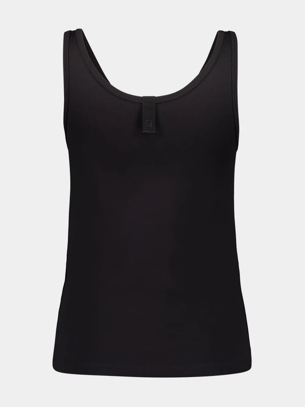 Black Cotton Sleeveless Top with Bow