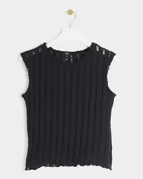 Black Ladder Tank Top