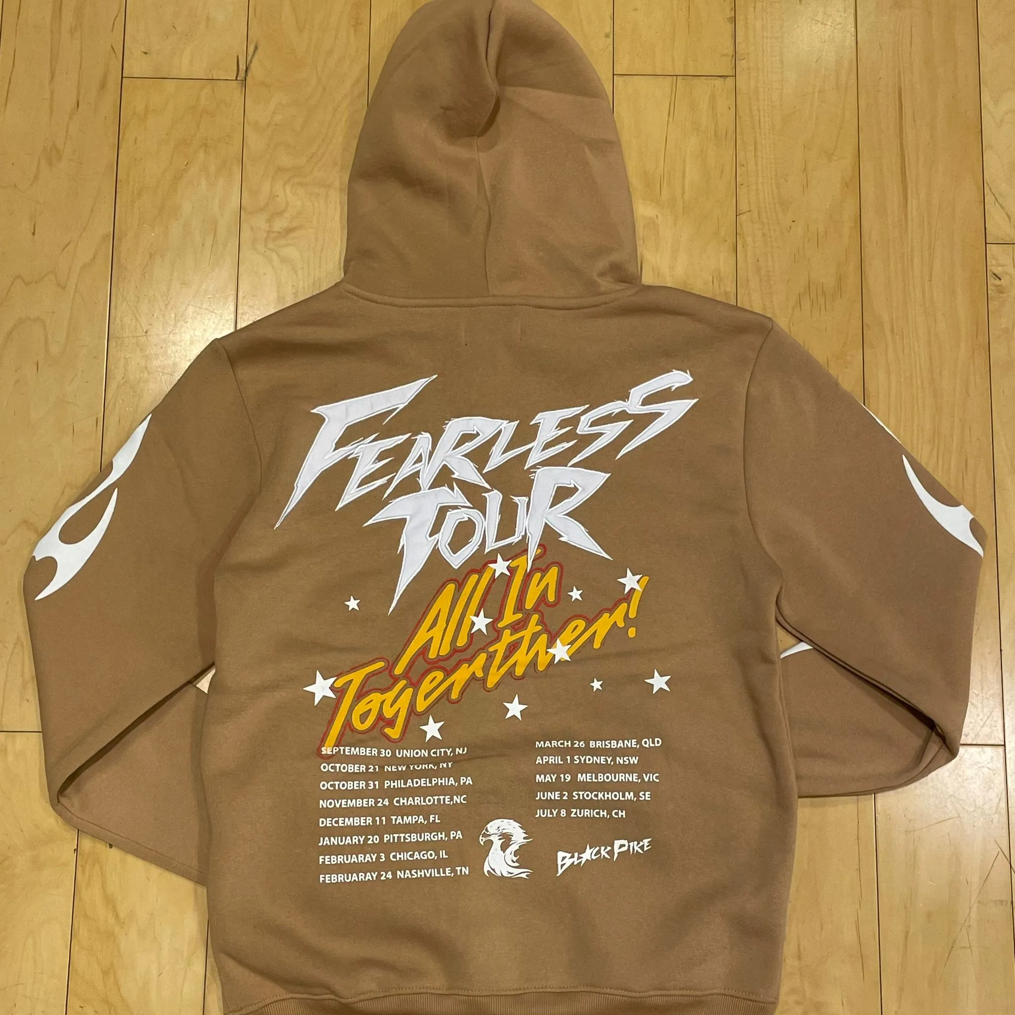 Black Pike Fleece Fearless Tan Hoodie