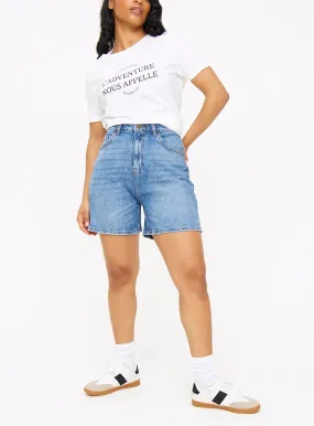 Buy Mid Wash Denim Mom Shorts 20 | Shorts | Tu