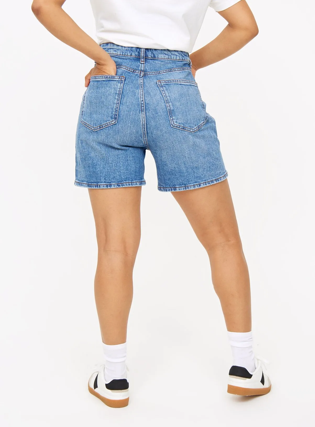 Buy Mid Wash Denim Mom Shorts 20 | Shorts | Tu