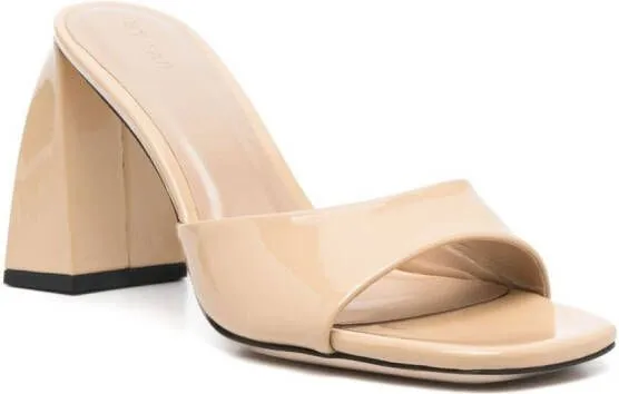 BY FAR Michele 100 patent-leather mules Neutrals