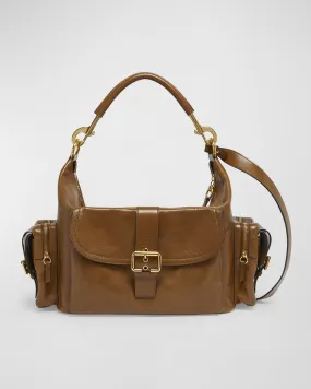 Camera Bag Large in Natural Shiny Calfskin