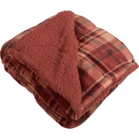 Canyon Creek Brown Plaid Sherpa Lined Blanket