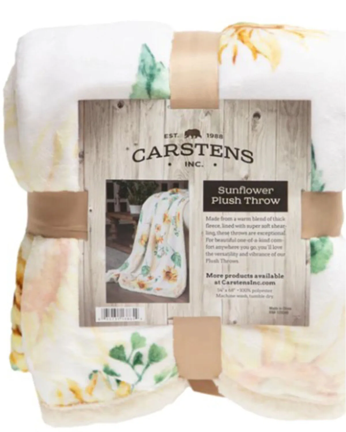 Carstens Home Sunflower Plush Throw Blanket