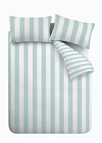 Catherine Lansfield Seafoam Cove Stripe Reversible Duvet Cover Set | Kaleidoscope