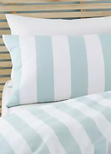 Catherine Lansfield Seafoam Cove Stripe Reversible Duvet Cover Set | Kaleidoscope