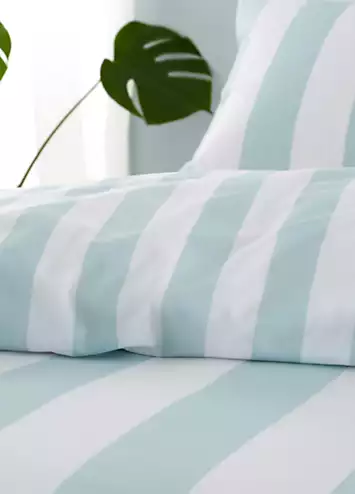 Catherine Lansfield Seafoam Cove Stripe Reversible Duvet Cover Set | Kaleidoscope