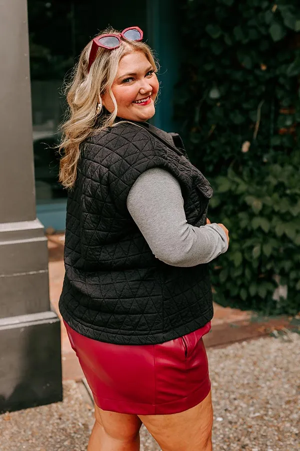 Cedar Creek Quilted Vest in Black Curves