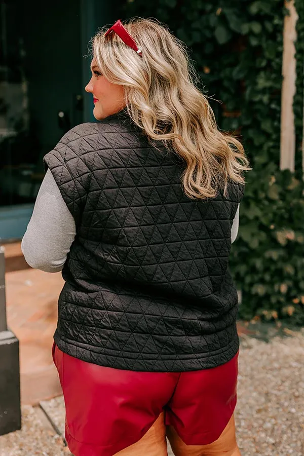 Cedar Creek Quilted Vest in Black Curves