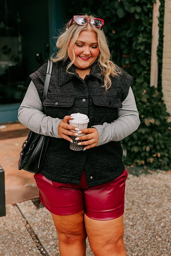 Cedar Creek Quilted Vest in Black Curves