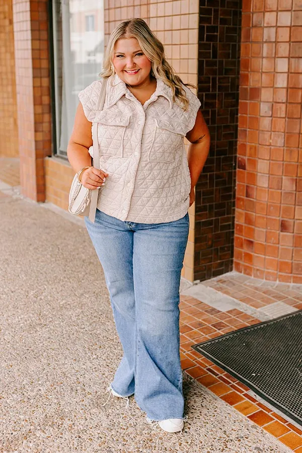 Cedar Creek Quilted Vest in Cream Curves