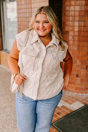 Cedar Creek Quilted Vest in Cream Curves