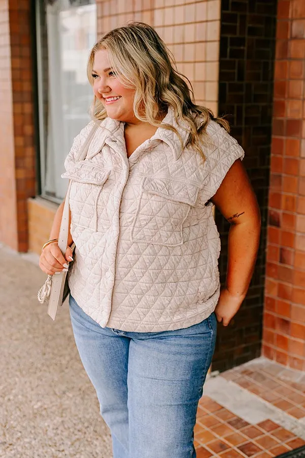 Cedar Creek Quilted Vest in Cream Curves