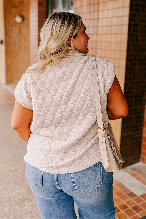 Cedar Creek Quilted Vest in Cream Curves