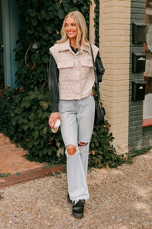 Cedar Creek Quilted Vest in Cream