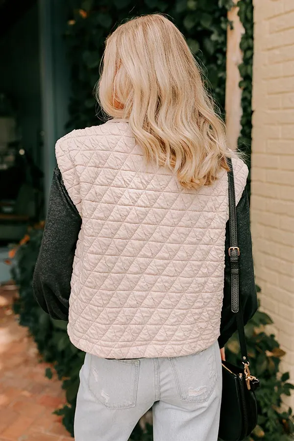 Cedar Creek Quilted Vest in Cream