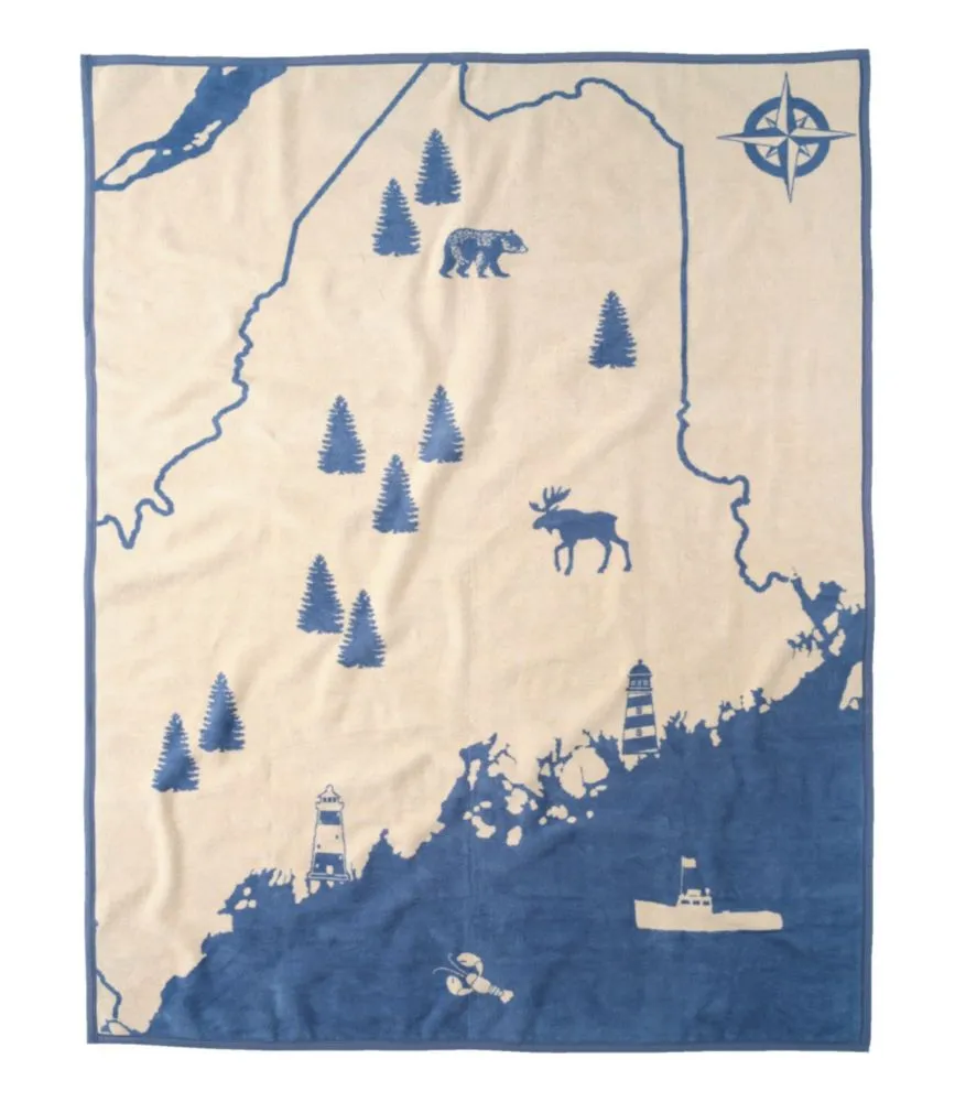 ChappyWrap Cozy Throw Blanket, Maine Map